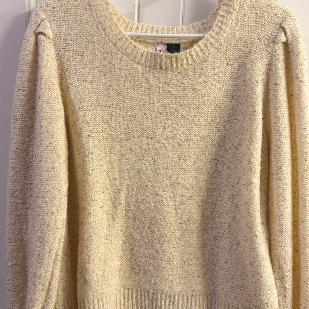 Love By Design Cream Crew Neck Sweater